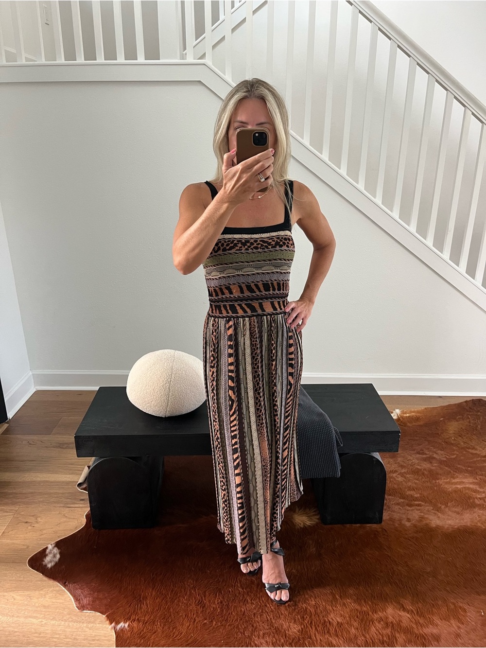 Cecilia Prado Anthropologie Mixed Animal Print Knit Maxi Dress – Size xs